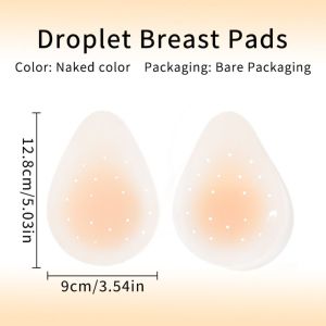 USNGS 2Pairs Water Droplet Ultra-thin Sticky Bra Reusable Silicone Inserts Bra Pads Simple Waterproof Invisible Adhesive Pads Women