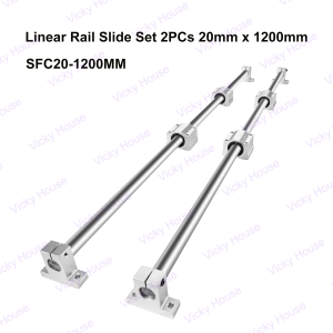 Industrial Linear Slide Kit 2 Hardened Linear Rods 4 Linear Bearing Slides 4 Aluminum Shaft Supports for Automation