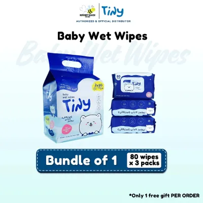 TINY Baby Wet Wipes (80 Wipes) - Bundle Of 1
