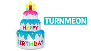 4 Ft Inflatable Happy Birthday Cake Decorations Outdoor Lighted Blow Up Holiday Party Decor with Candles 6 LED Lights for Indoor Home Celebration Garden Lawn Yard Prop Sign