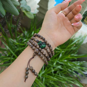 Q1561 Chuỗi 108 hạt Trâm Hương Tốc mix hồ ly CThạck Sơn Thủy bi Ag  - Phong Thuỷ TUDO