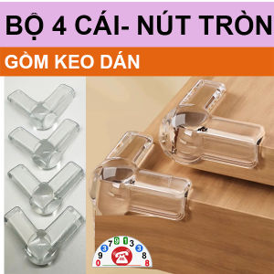 Combo 4 Cao Su Silicon Bịt Cạnh Bàn Ghế Dụng Cụ Bọc Góc Cạnh Tủ Miếng Bọc Cạnh Bàn Silicon