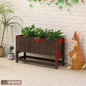Rectangle Plant Pot Large Planter Box Flower Pot Box Large Solid Wood Planter BoxOutdoor Rectangular Planting Green Plants 花盆