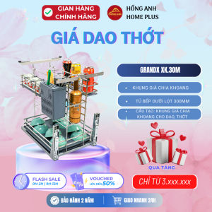Giá dao thớt gia vị nan oval GrandX XK.30M lắp âm tủ bếp dưới khoang hẹp khoảng 300mm gom gọn dao
