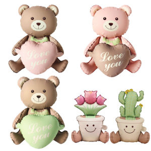 เด ็ กป ่ าสัตว ์ วันเกิดหมีบอลลูนเด ็ กทารกสาวฟอยล ์ บอลลูน 4D หมีฮีเลียมบอลลูนวันเกิด Party Baby Shower ตกแต ่ ง