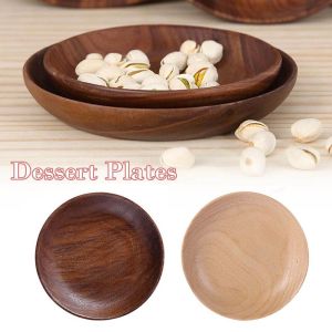 LIANG Wooden Decor Holder Snack Cake Dinnerware Beech Dinner Plate Tableware Dessert Plates Serving Tray