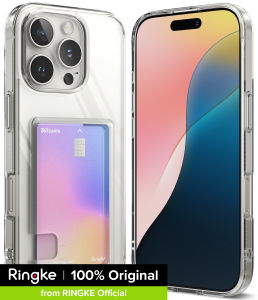 Ringke สามารถใส่ได้กับ iPhone บัตรฟิวชั่น16 Pro Max เคสด้านหลังด้านหลังแข็งใสบั๊มเปอร์ TPU แบบยืดหยุ่นนิ่มพร้อมกระเป๋าสตางค์ที่ใส่นามบัตรแบบบางในตัวทนทานต่อรอยขีดข่วนรูปทรงธรรมชาติ