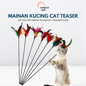 Mainan Kucing Cat Teaser Cat Toys Stick Mainan Kucing bulu Lonceng Krincing