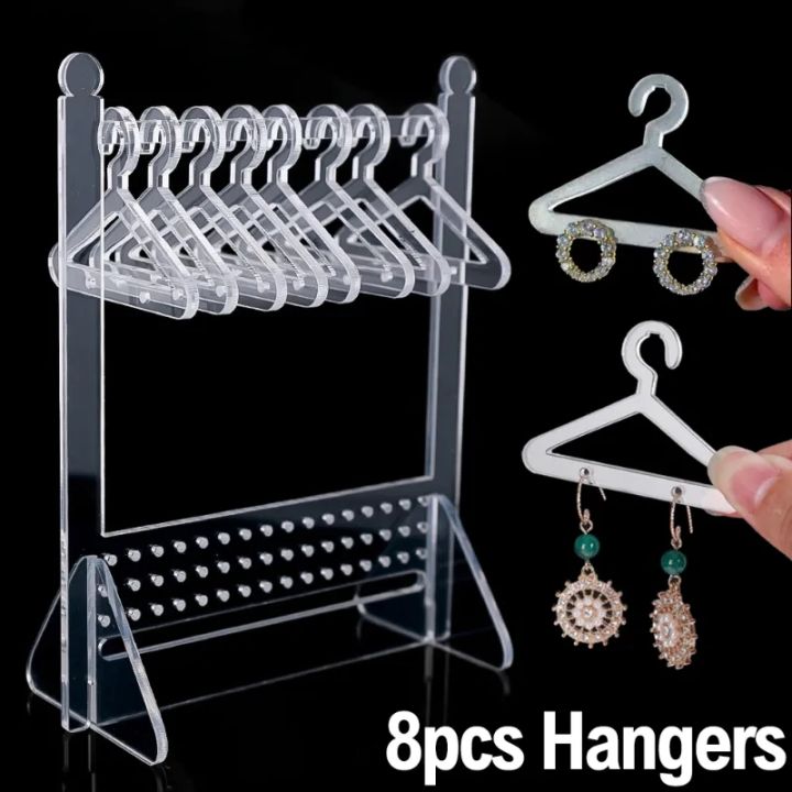 8pcs Hangers Earring Jewelry Hanger Display Stand Acrylic Organizer