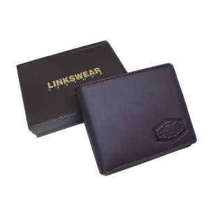 Linkswear Dompet Kulit Asli Model Lipat Dompet Pria Pendek Original Distro Dark Brown