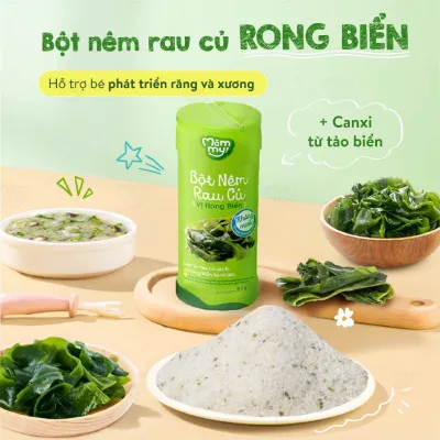 Hạt nêm cho bé ăn dặm Mămmy gia vị bột nêm ăn dặm rau củ không muối an toàn cho bé từ 1 tuổi hũ 85g