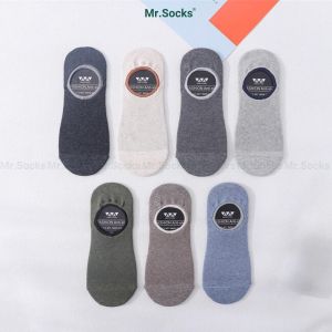 Combo 7 đôi tất đi giày lười nam Mr.Socks chống tuột gót chất liệu cotton êm chân khử mùi hôi tốt - MIA-1402-CB7