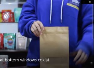 [10x20cm] 1 Pcs Pouch Flat Bottom Craft Windows Coklat I Kemasan Kopi Snack I Kemasan Paper Ziplock