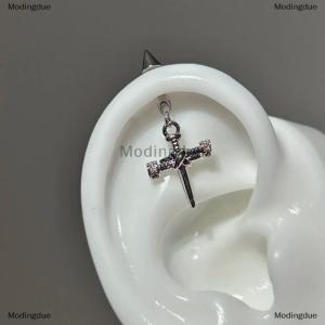 [COD] Modingdue 1Pc Fashion Trendy Sword Pendant Ear Bone Nail Stainless Steel Earrings For Women Body Puncture Accessories