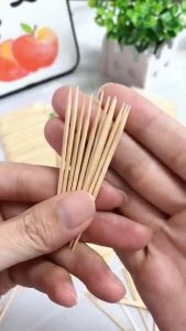 Pencungkil Gigi Buluh 🦷 Bamboo Toothpicks 100PCS Double End Disposable Wooden Toothpick Fruit Pick