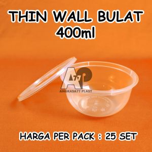 Thinwall Bulat 400ml / Food Container Bowl 400ml (ISI 25SET)