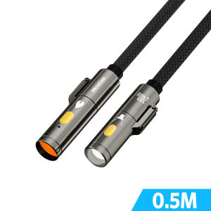 MeeGoo 240W fast charging cable type c to type c with Flashlight multifunctional For all Phone tablets
