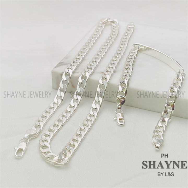 SHAYNE jewelry 925 Silver 2in1 Necklace Bracelets Set for man