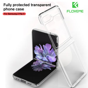 FLOVEME Luxury Transparent Shockproof Phone Case For Samsung Galaxy Z Flip 6 5 4 3 5G With Hinge Protection Folding Clear Hard PC Back Cover For Galaxy Z Flip 5 4 3 Z Flip6