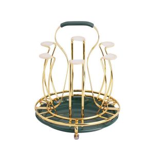 Rak Cangkir Gantung 6 Cangkir Rak Gelas Gantung Tempat Peniris Gelas Cup Holder Dengan Nampan