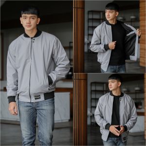 Jaket Bomber Polos Pria Oenzie – Premium Cocok untuk Musim Hujan & Berkendara
