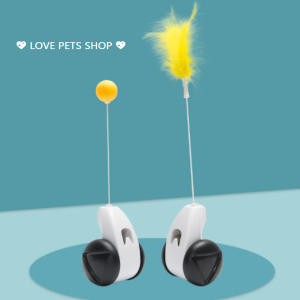 Đồ chơi cho Mèo xe cân bằng tự động gắn lông vũ và trái banh (mẫu mới) - Love Pets Shop
