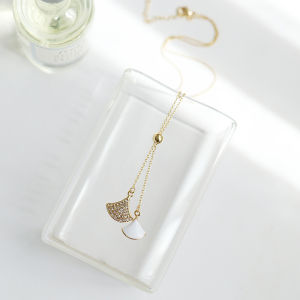 Vòng cổ Dây chuyền thời trang nữ cao cấp dạng sợi hình lá rẻ quạt đính đá xinh xắn có thể điều chỉnh độ dài dây dài ngắn theo ý muốn VC-30