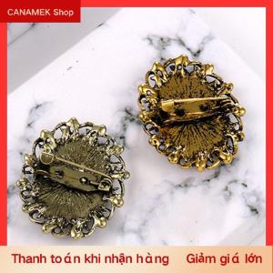 CS Cổ Điển Gothic Phong Cách Đầu Bức Tượng Cameo Trâm Rhinestone Trâm Cho Phụ Nữ