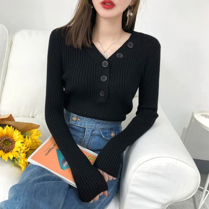 atasan wanita terbaru 2021 kekinian lengan panjang kancing depan / baju rajut / baju ketat / baju press body / baju wanita terbaru / baju model import korea / baju wanita lengan panjang baju wanita terbaru baju wanita remaja