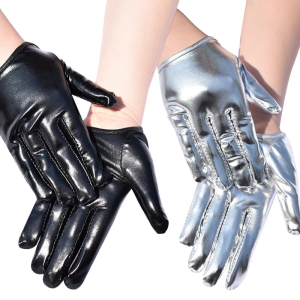 Fashionable Short Gloves With Glossy Design Hand Gloves Punk Handwear For Women Night Club Punk Accessories