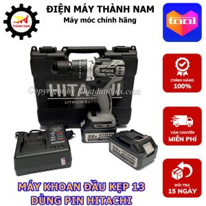 Máy Khoan Vặn Vít HIITACHI Đầu Kẹp 13mm - Động Cơ Từ Không Chổi Than - 2 Tốc Độ Điều Chỉnh 3 Chế Độ Khoan - Bảo Hành 6 Tháng