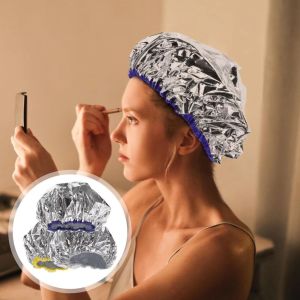 OUREAL Reusable Self-heating Tin Foil Hat Waterproof Aluminum Foil Heat Elastic Coloring Hat Hair Steamer Bathing Cap for Women Hair Salon Tool