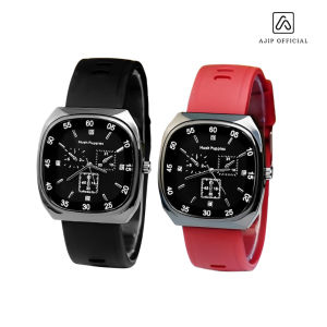 Jam Tangan Wanita Elegan 08 Strap Silikon Desain Mewah Quartz Analog Modis Stylish Kekinian