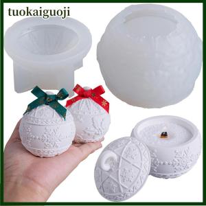 tuokaiguoji Đồ trang trí Giáng sinh vòng nến Jar Silicone khuôn DIY handmade cứu trợ tuyết Berry bóng Thạch cao nhựa lưu trữ hộp thủ công khuôn mẫu