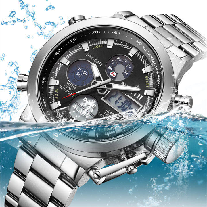 Analog watch with digital on sale date