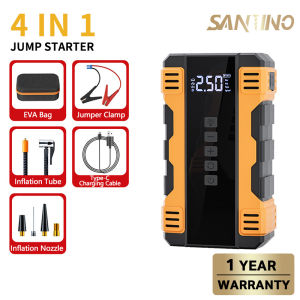 4 In 1 Car Jumper Car PowerBank Multi Function Car Pump Starter Car Tyre Jumper Kereta 12V Emergency Jumper Starter
