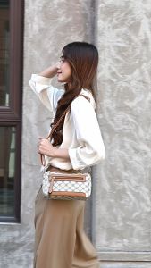 Korean Vintage Bag Womens Crossbody Leather Sling Bag With 4 Zippers Waterproof For Women #9402