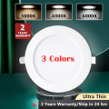TOLO Pin light Tri color LED Downlight Dimmable light Recessed Round Panel Light Ultra-Thin Ceiling Light 5W 7W 9W. 
