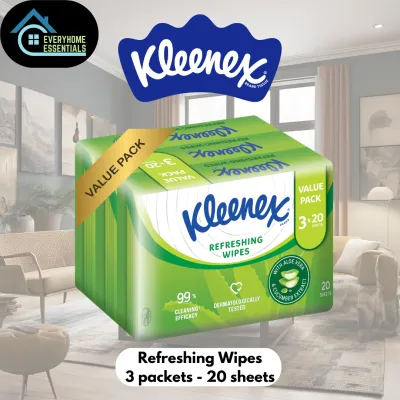KLEENEX Wet Wipes 3-Pack - Pure Water/Refreshing Wipes