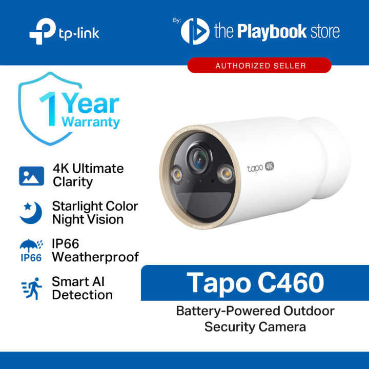 C460 TP-Link Tapo C460 4K 8MP Wire-Free Battery-Powered Outdoor Security ...