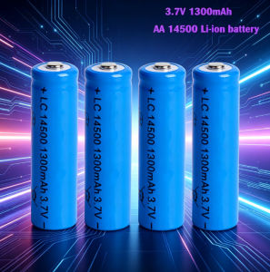 Multipurpose 14500 3.7V 1300mAh Premium Lithium Recharge Battery Outdoor Camping Essential for Torch Mini Lantern(AA/ 5 Size)