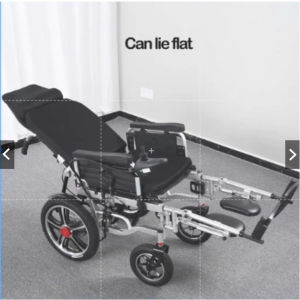 Folding Electric Wheelchair with Electronic Hill-hold ke Anti-slope & Full Shockproof Design Adjustable Speed Portable Power Mobility Aid for Elderly and Disabled Daily Rehabilitation Travel