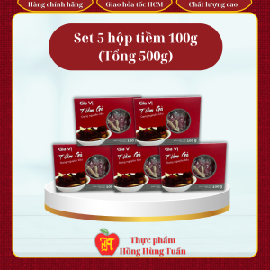 Hộp gia vị tiềm gà Hồng Hùng Tuấn 100g tăng đề kháng ngủ ngon bổ sung sức khỏe tiện lợi nấu ăn.