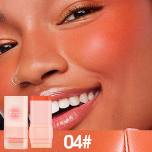 แท่งบลัชออนแข็งอเนกประสงค์ ลิปสติกเนื้อแมตต์ธรรมชาติแต่งหน้านู้ดกันน้ำ/ใช้บลัชออนบ่อยครั้ง ลิปสติกแต่งหน้านู้ดธรรมชาติกันน้ำ