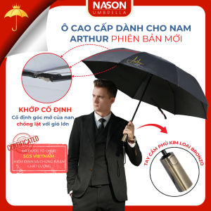 Ô dù đi mưa tự động thông minh 2 chiều THE ARTHUR Nason Umbrella - Tay cầm phủ kim loại cao cấp màu Bronzo - Nan ngược chống gió to hạn chế lật
