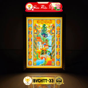 Bài Vị Cửu Huyền Thất Tổ In Tranh Trúc Chỉ CHÂN THIỆN MỸ Trang Trí Bàn Thờ Gia Tiên BVCHTT-33