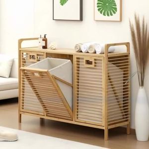 FFBH Simple Modern Storage Basket Bamboo Multi-functional Laundry Baskets Household Laundry Rack Bathroom Furniture Accessories 2B5Z7