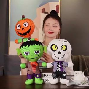 Halloween Pumpkin Plush Toys Zombie Ghost Stuffed Toys Cute Plush Doll Holiday Cosplay Decorations Baby Kid Halloween Christmas Gift