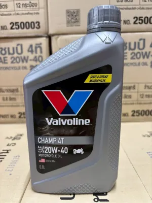 Valvoline Champ 4T 20W-40 ขนาด 0.8ลิตร น้ำมันเครื่องรถจักรยานยนต์ ของแท้ขายดีแน่นอน รหัส (VAL GRAY)