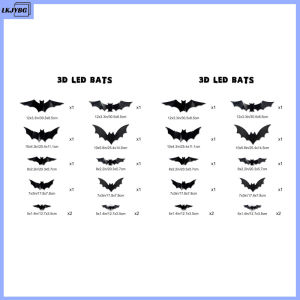 LKJYBG 3d Halloween Led Bats Light Bat Stickers Waterproof Decorative Wall Sticker For Home Decor Indoor Party Decorations